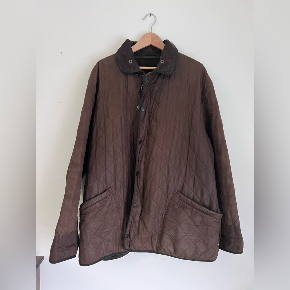 Barbour Duracotton Polarquilt Quilted Brown Jacket XXL